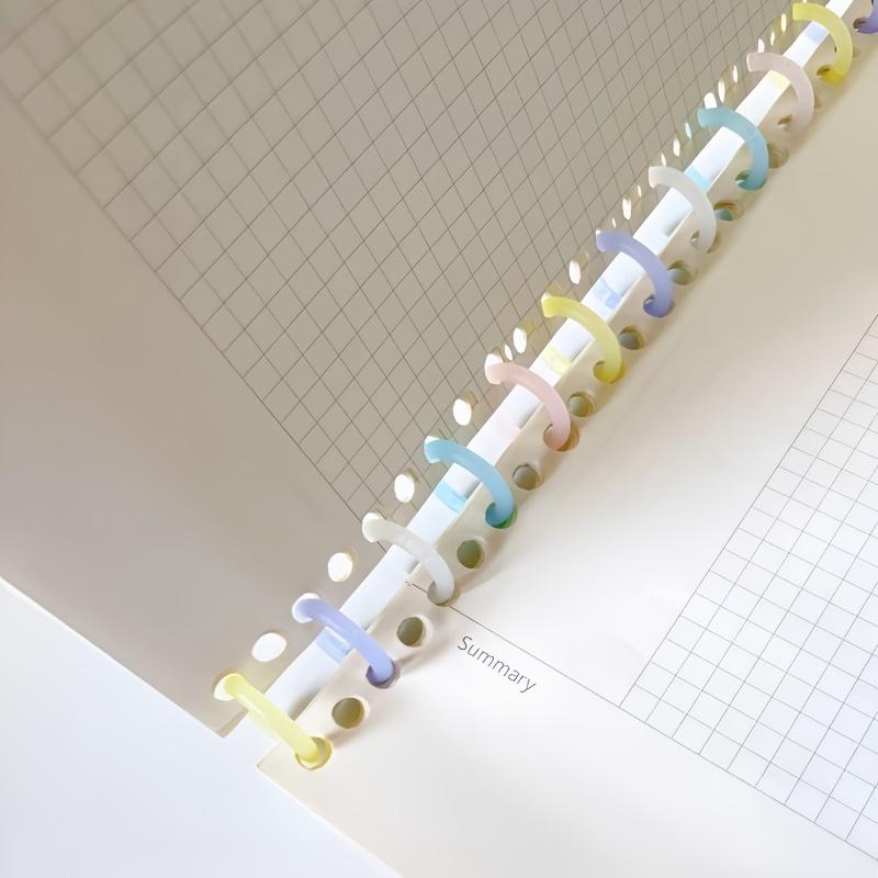 20/50 шт. Разноцветные кольца для листов, Сборная пружина для переплета, Пластиковые, Съемные, Перфорированные кольца, Пряжка, Органайзер для файлов, Офисные принадлежности