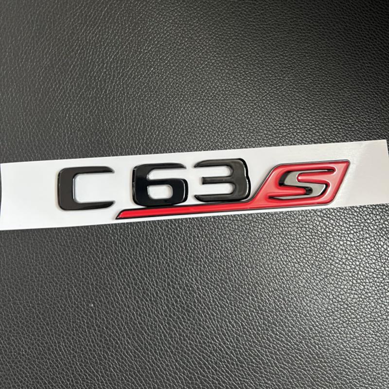 3D Black C63S Logo Letters V8 BITURBO Badge Car Rear Star Sticker Trunk AMG Emblem For Mercedes Benz AMG W205 C205 Accessories AB1