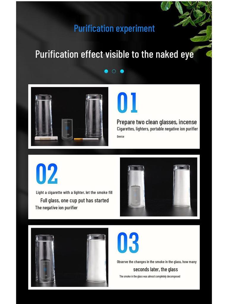 Носимый персональный очиститель воздуха с отрицательными ионами