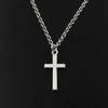 Simple Classic Fashion Double Sided Cross Antique Silver Color Pendant Girl Short Long Chain Necklaces Jewelry For Women