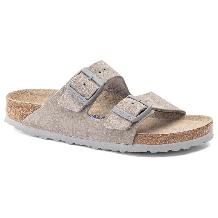 Birkenstock Arizona Мягкая стелька Замша Кожа 'Stone Coin' 1020507