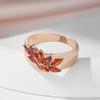 Кольцо Kinel Red Zircon для женщин, невесты, свадебное, ювелирное, розовое золото, кольцо, подарок