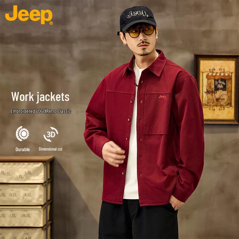 JEEP Unisex Loose Fit Long Sleeve Casual Shirt