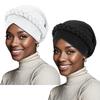 2PCS/LOT Solid Colors Women Bohemian Style Handmade Braid Turban Head Wrap Twist Bandana Head Scarf