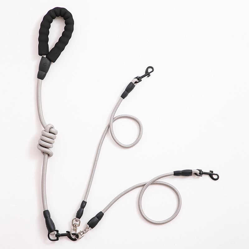 «Светоотражающий радужный поводок для двух собак — моноволоконный поводок для домашних животных»