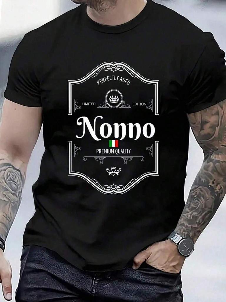 100% Cotton Perfectly Aged Quality Italian Nonno T-Shirt Women's Men's Graphic Tee, Causal Tops Fashion Tshirt