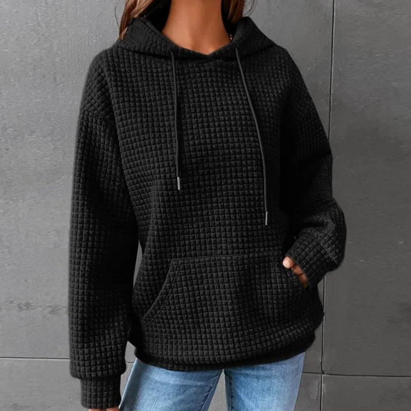 Autumn Winter Women's New Round Neck Long-sleeved Sweatshirt Solid Color Top