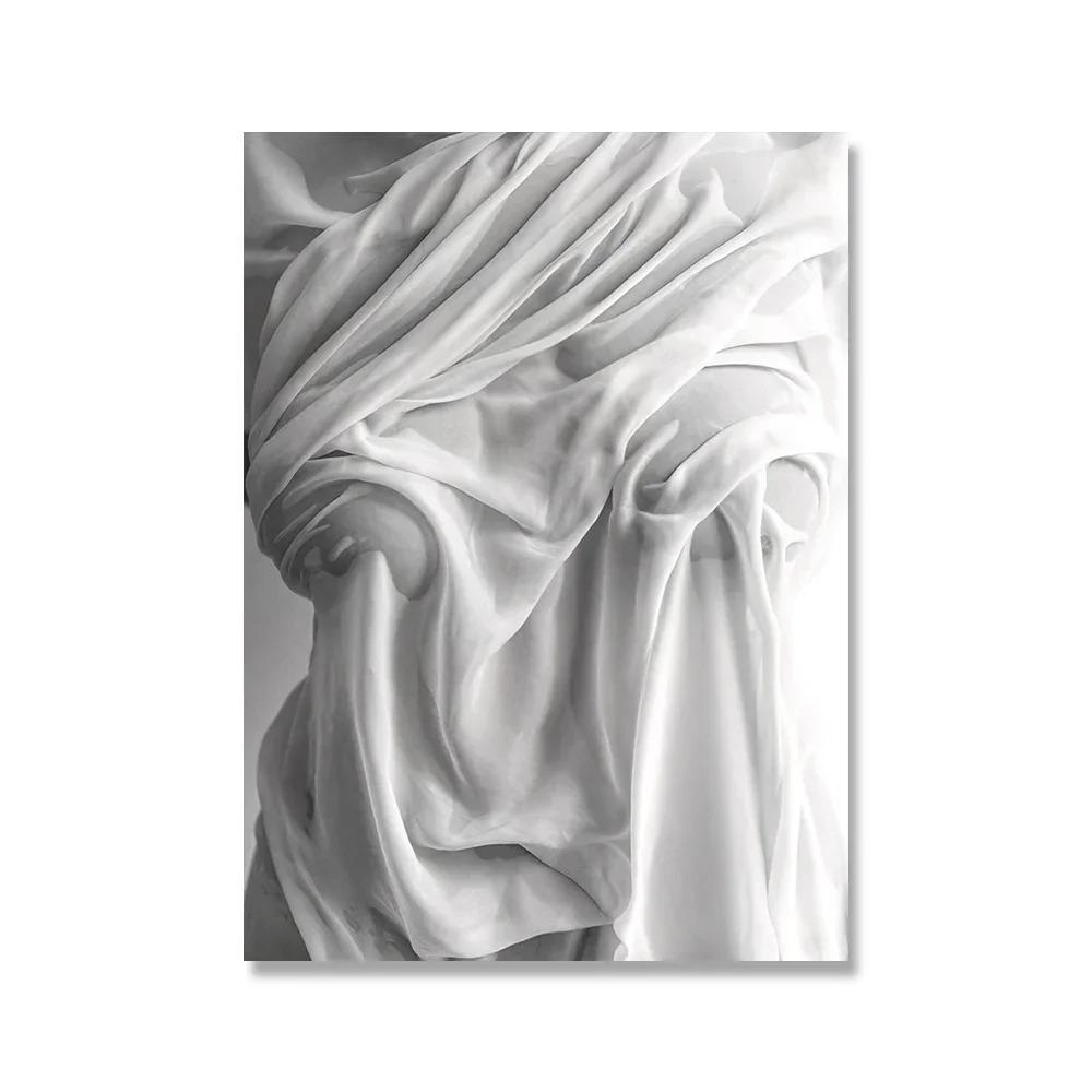 Black White Angel Wings Fashion Poster Nude Woman Wine Glass Canvas Print Painting Sexy Beautiful Girl Vintage Picture Home Deco