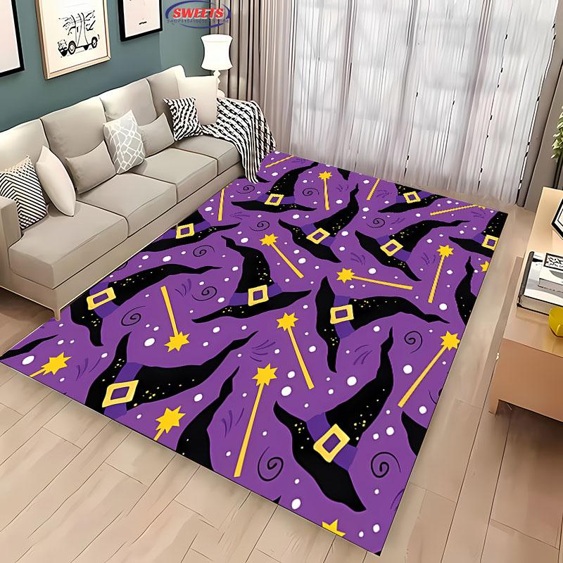 3D Магический реквизит Узор Магическая шляпа Волшебная палочка Напольный ковер Ковер для гостиной Спальни Коврик для дивана Кухонный коврик Прихожий коврик Нескользящий напольный коврик Подарок