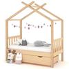 VidaXL Children's Bed Frames with Drawer Children's Bed Cabin Slatted Base Bedroom Home Interior 70x140 322145