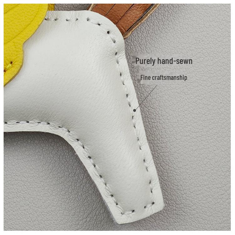 Подвеска для сумки-лошадки из натуральной кожи с отделкой из овчины и крокодила, сшитой вручную