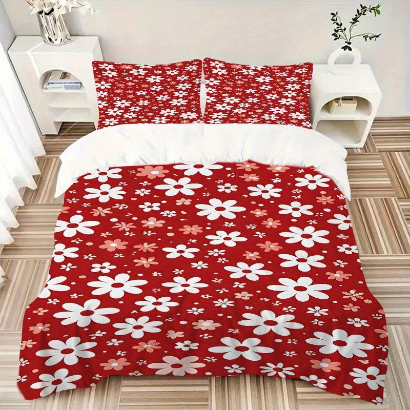 3pcs Floral Pattern 1Cover + 2Pillowcases, PillowInserts NotIncluded, Machine Washable, All - Season Use, Suitable for Bedroom Guest Room81