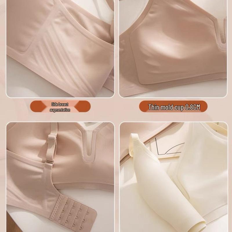 V-Neck Seamless Push-Up Bra – Women's Soft, Supportive & Anti-Sagging Design Without Steel Ring.