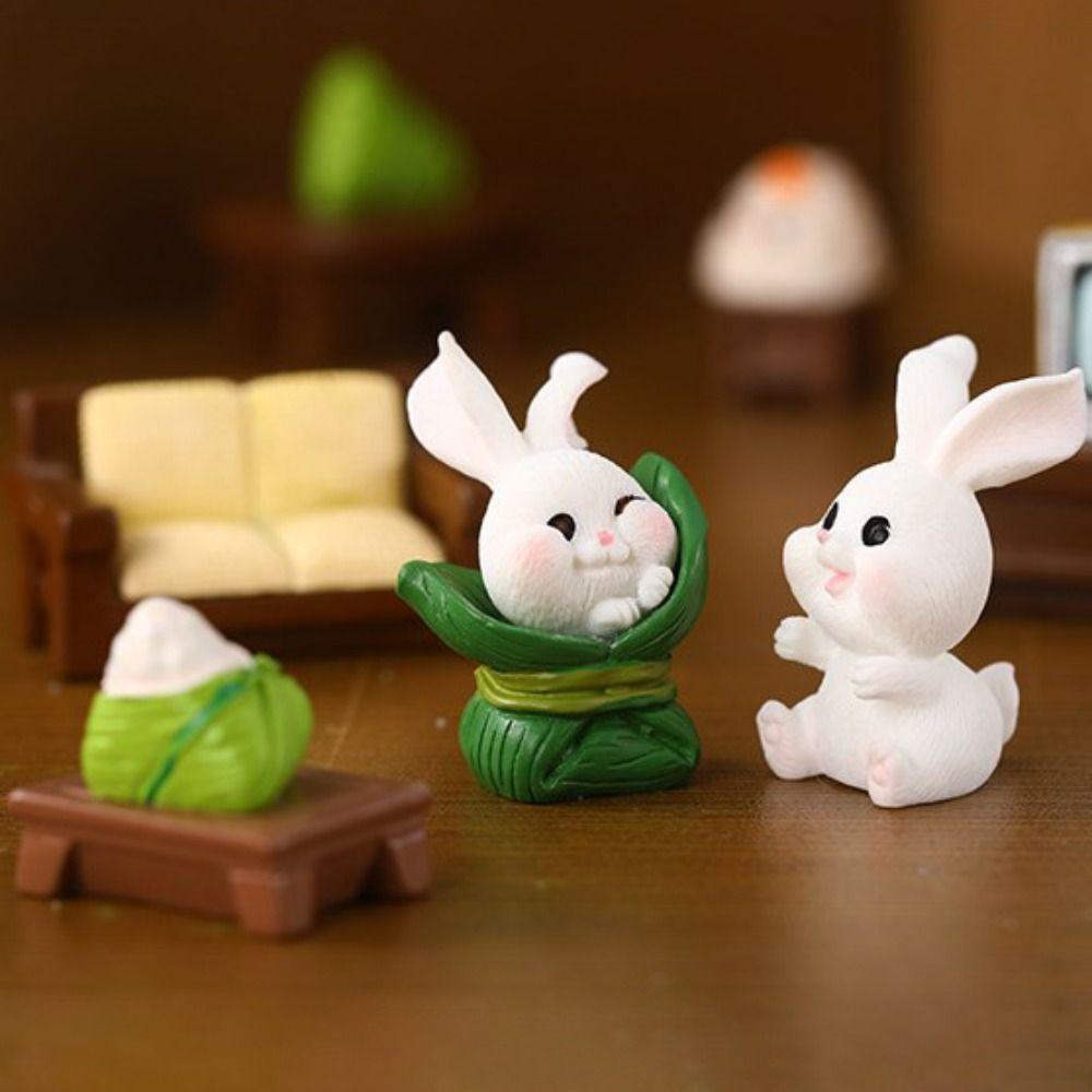 Resin Crafts Cute Zongzi Miniatures Handmade Micro Landscape Ornaments Bonsai Decor