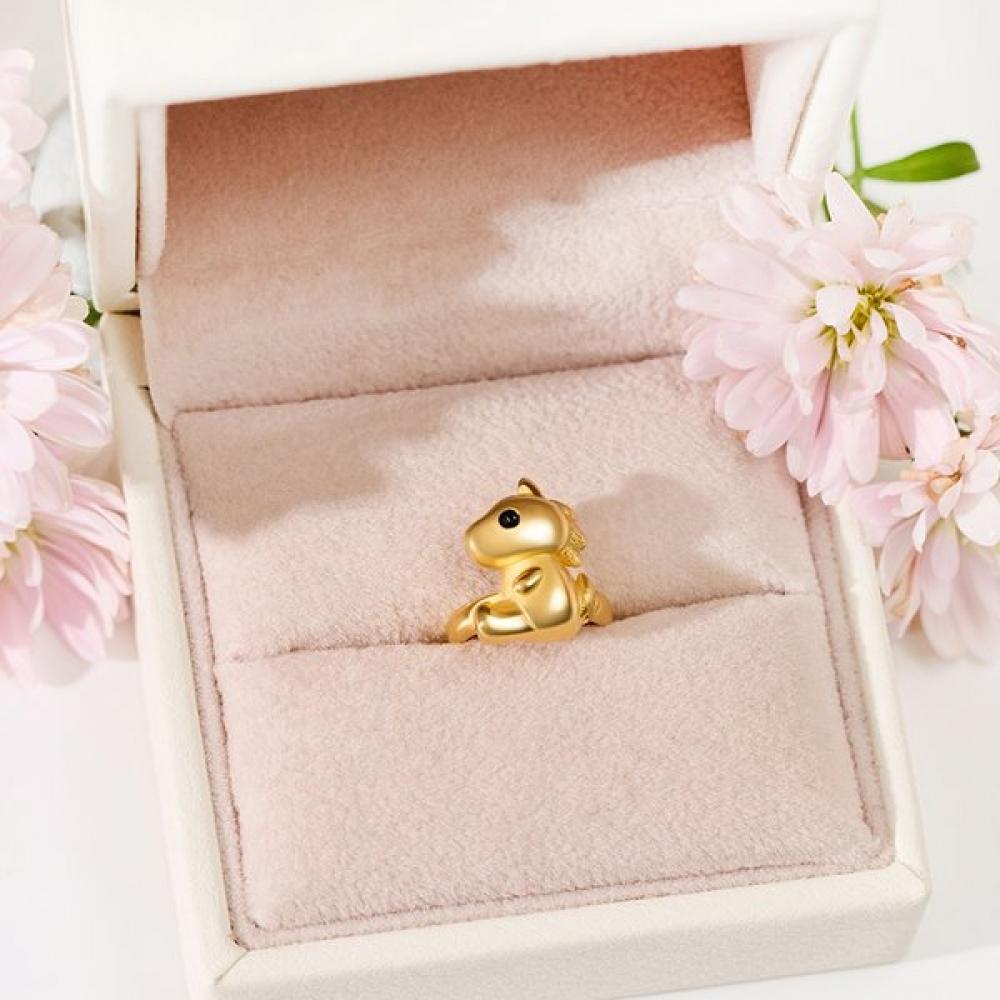 Porti 24k Gold 1.875g Red Horse Zodiac Ring