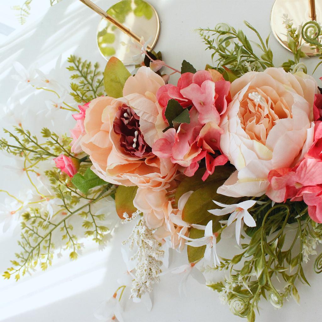 Artificial Floral Swag 29.5 Inch Spring Decorative Wedding Arch Flower for Table Centerpieces Door Lintel Party Pink