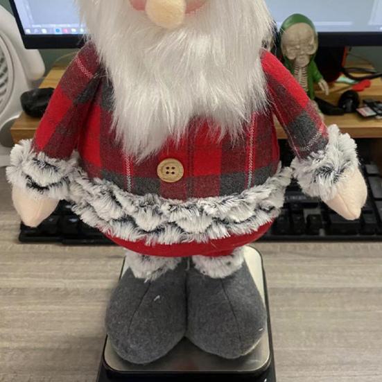 Рождественская плюшевая кукла с выдвижной ножкой, чучело стоящего Санта-Клауса, снеговика, оленей, плюшевые игрушки для дома, праздничного украшения стола, новинка