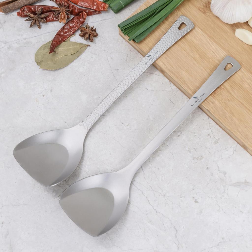 Boundless Voyage Titanium Kitchen Easy to Perfect for and Outdoor Camping Spatula, Turner, Utensil, Lightweight, Durable, Rust-Resistant, Clean,