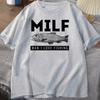 Футболка MILF с рыбой Смешная Рыба Дизайнерская Одежда Хлопок Короткий Рукав Футболка Унисекс Повседневная Базовая Верх Женская Футболка Мужская Одежда