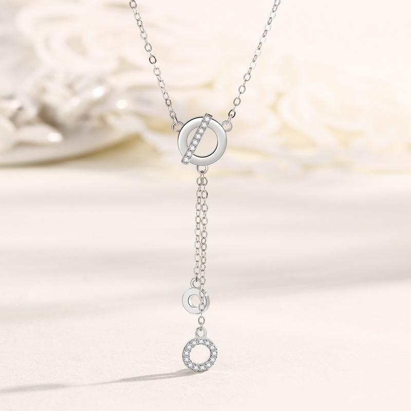 Ожерелье Reincarnation, женское, круглая, микро-инкрустированная цирконием, нишевая, ключичная цепочка, корейская версия, простая цепочка для подруг