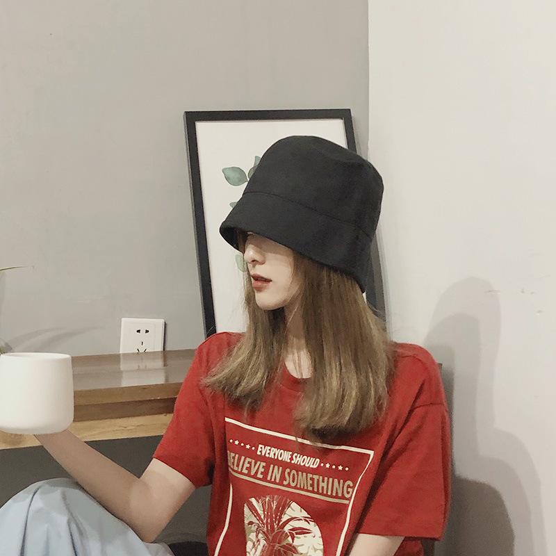 Small Niche Solid Color Retro Bucket Hat Basin Hat Fashionable Street Men's Women's Cotton Linen Fisherman Hat