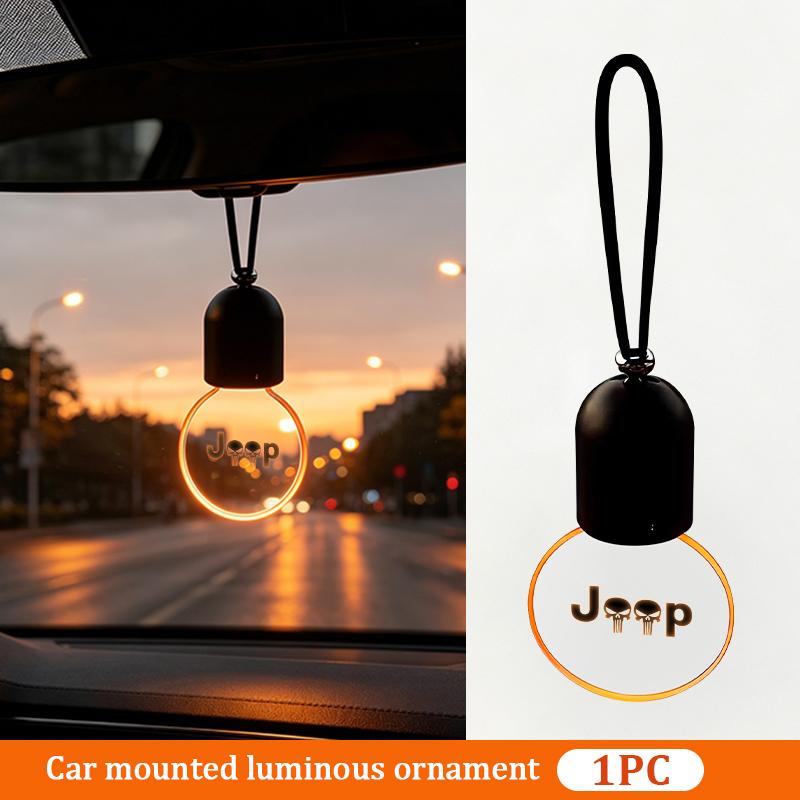 AKI2 Retro Small Bulb LED Car Interior Hanging Ornament Decoration Accessories For Jeep Grand Cherokee Wrangler JK Renegade Gladiator