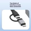 8Pin/Type-C к USB-A USB-C Сетевой адаптер RJ45 Алюминиевый сплав 100 Мбит/с Ethernet-разъем