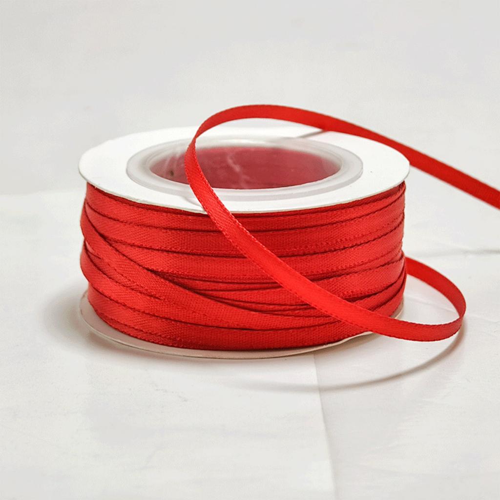 50 Yards 0.3cm Encrypted Double-sided Polyester Silk Ribbon Ribbon Webbing Hair Accessories Handmade Bow Gift Box Packaging Ribbon