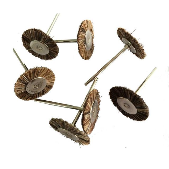 10 шт./пакет, щетки для полировки зубов, шерстяные колеса, ткань, хлопок, конский волос, полировщик зубов, низкая скорость, прямой наконечник