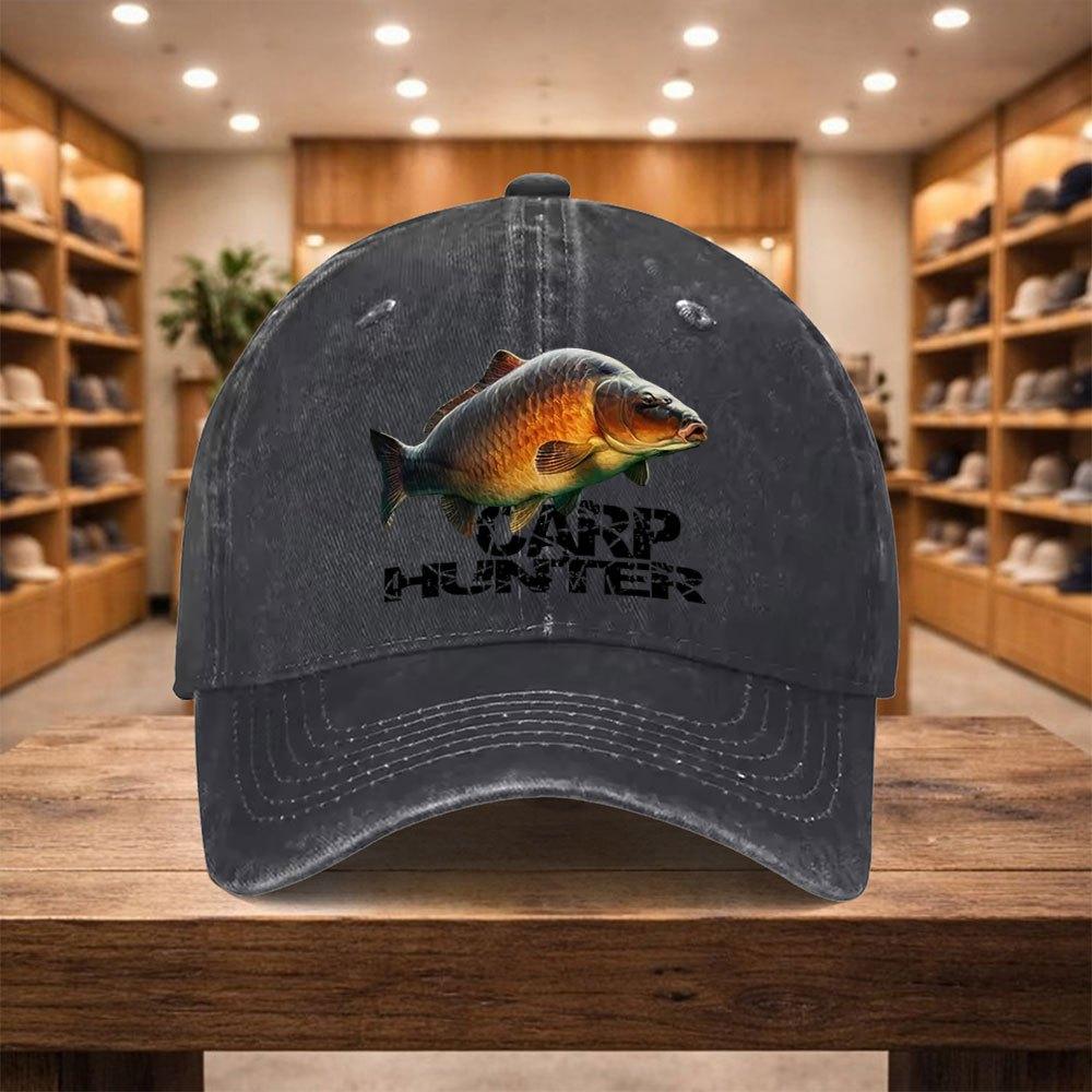 pc CARP HUNTER Adjustable Snapback Baseball Cap Lightweight Unisex Hat Suitable for Sports Travel Outdoor Adjustable Buck