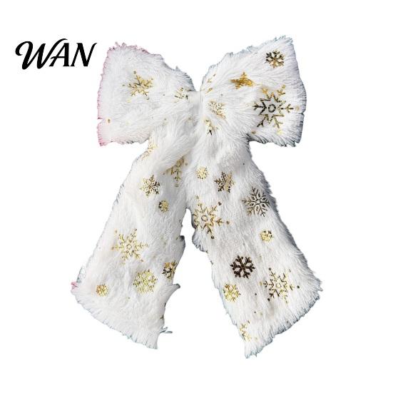 Holiday Hair Accessories for Women Christmas Plush Bow Clip Women, Snowflake Tree Double Versatile Clips Daily Wear Ribbon Hairpin, Festive Accessory