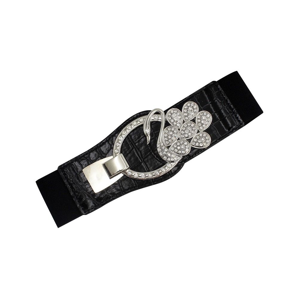 Эластичный пояс-корсет с эластичной вставкой для талии, женский пояс для платья, кушак, поясная лента с хрустальной пряжкой, широкие резинки для юбки