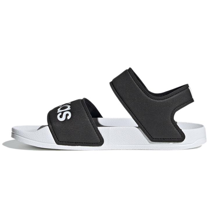 adidas Сандалии Adilette K из синтетической кожи Черно-белые Детские FV6410