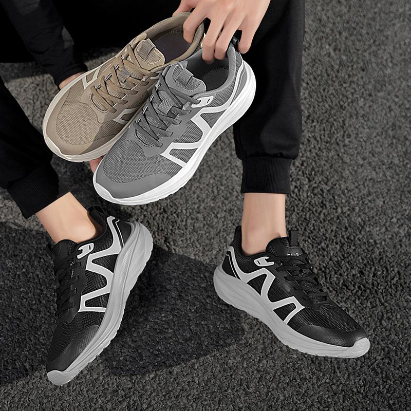 Men’s Sports Shoes Running Sneakers Students Over Sized Jogging Shoes Lightweight Khaki Walking Shoes