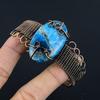 Neon Blue Apatite Bangle, 999 Copper Wire Wrapped Jewelry, Gemstone Bangle, Gift For Her Handmade Dainty Jewelry