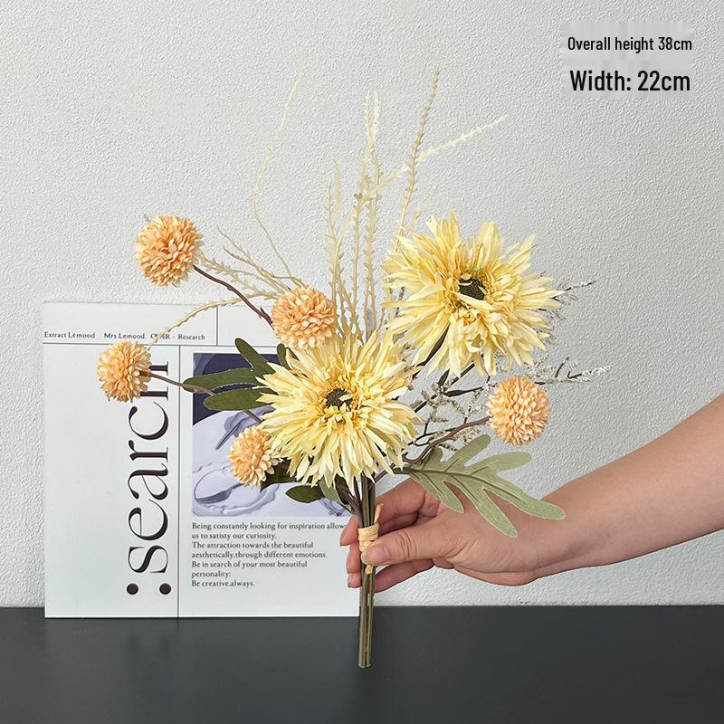 Premium Hand-Tied Autumn Silk Flower Bouquet for Living Room and Dining Decor, Photography Props