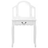 VidaXL Coiffeuse et tabouret Blanc 65x36x128 cm Bois de paulownia MDF
