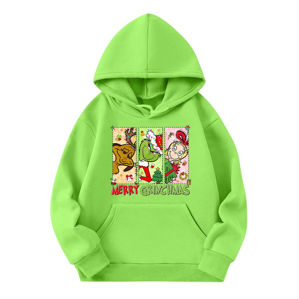 Child Fashion Lightweight Long Sleeve Pullover With Pockets Print Hoodie