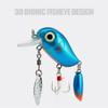 Hot Durable Sequins 3.8cm 5g Crank Bait Treble Hook Rotating Spinner Spoon Fishing Lure