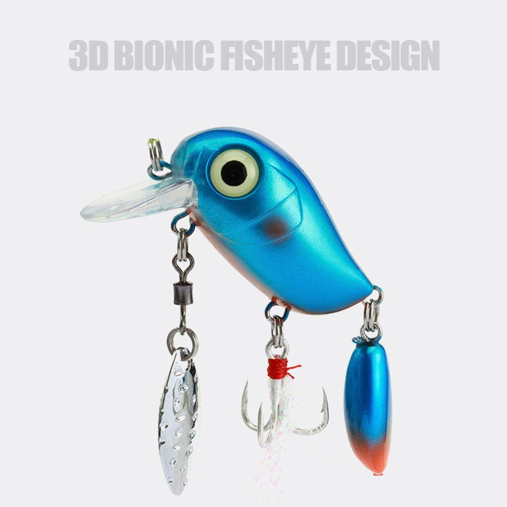 Hot Durable Sequins 3.8cm 5g Crank Bait Treble Hook Rotating Spinner Spoon Fishing Lure