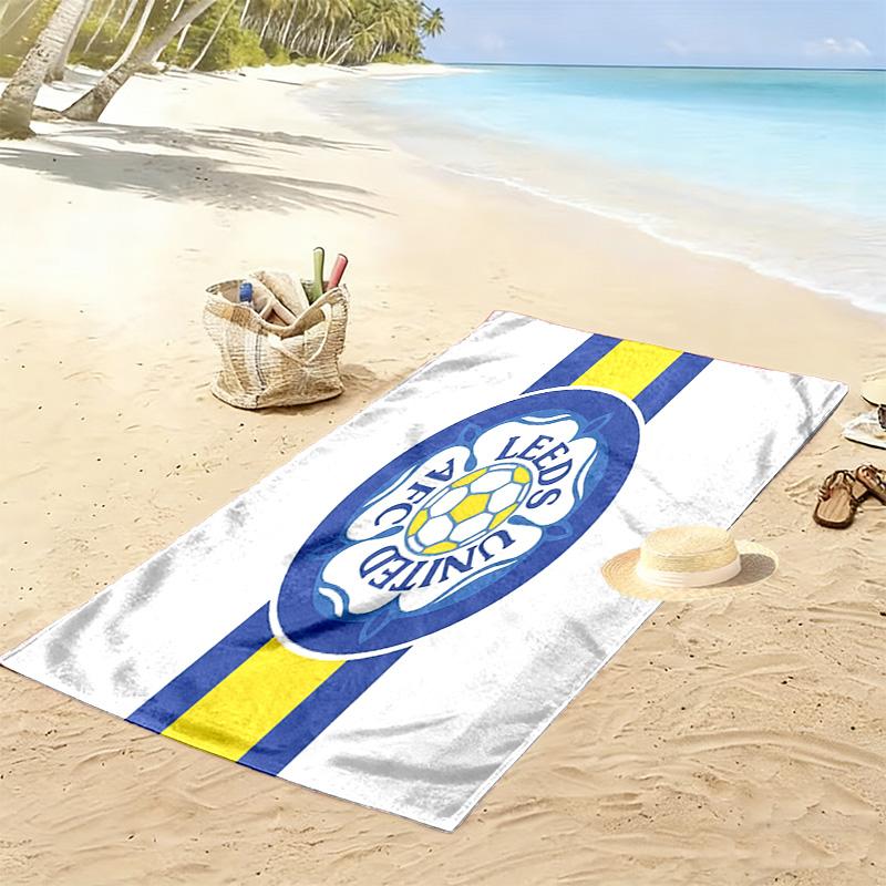 Пляжное полотенце с принтом Leeds United, Большое мягкое быстросохнущее полотенце для пляжа, кемпинга, плавания