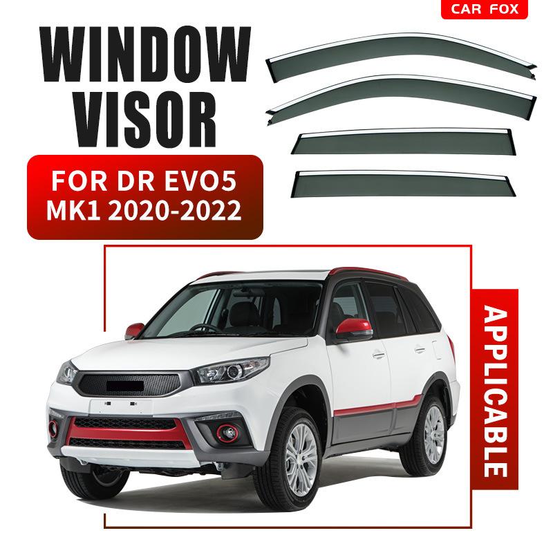 For DR EVO 5 2023 2024 Window Visor Outer Trim Chrome Accessories Stainless Steel Rain Giards Door Visor Vent Shades Ventvisor