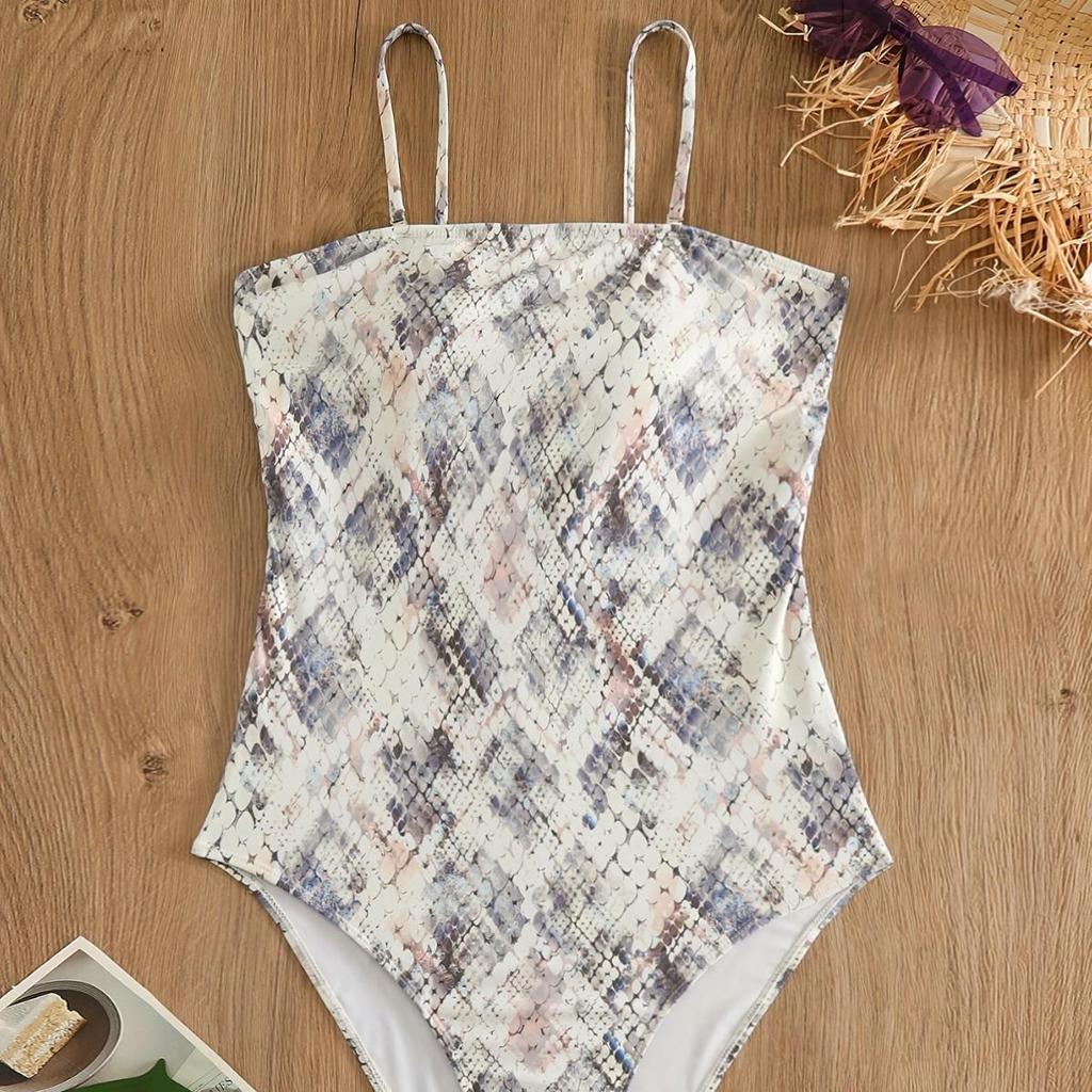 Женский сексуальный слитный купальник со змеиным принтом, с контролем живота, утягивающий, больших размеров - Европейский и американский пляжный костюм