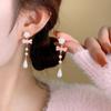 Mini Vintage Luxury Pearl Sweet Women Heart Earrings Bow Ear Stud Korean Style Earrings Ear Drop