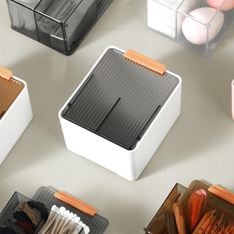 Cotton swab storage box, bathroom wall hanging, no punching, flip cover, cotton pad remover, cotton box, headrope storage box.