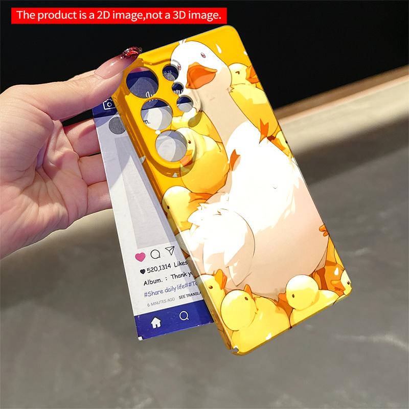 2DFlat Samsung phone case Mother Duck and Chicks in Warm Yellow Glow Applicable to Galaxy S23 S24 S25ULTRA S26 A12 A14 A15 A16 A54 A55