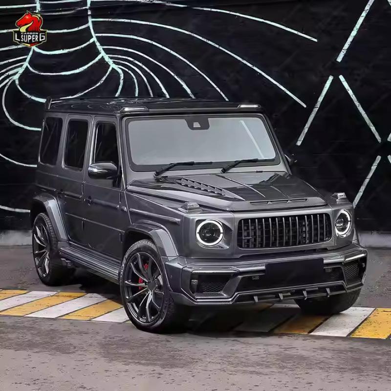 Передний спойлер-крыло B-Style из углеродного волокна со светодиодами для Mercedes-Benz G-Class W463/W464