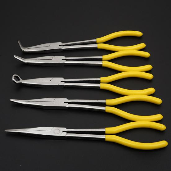 11inch Multifunctional Straight Bent Tip Long Nose Pliers Mechanics Hand Tool