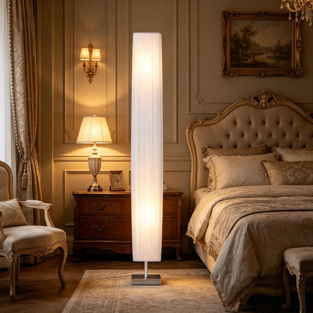 Pretty Freestanding Column Lamp, Designer Bedroom Floor Lamp, Living Room Floor Lamp with Slim Design (1pcs Floor Lamp only, bulbs not included)