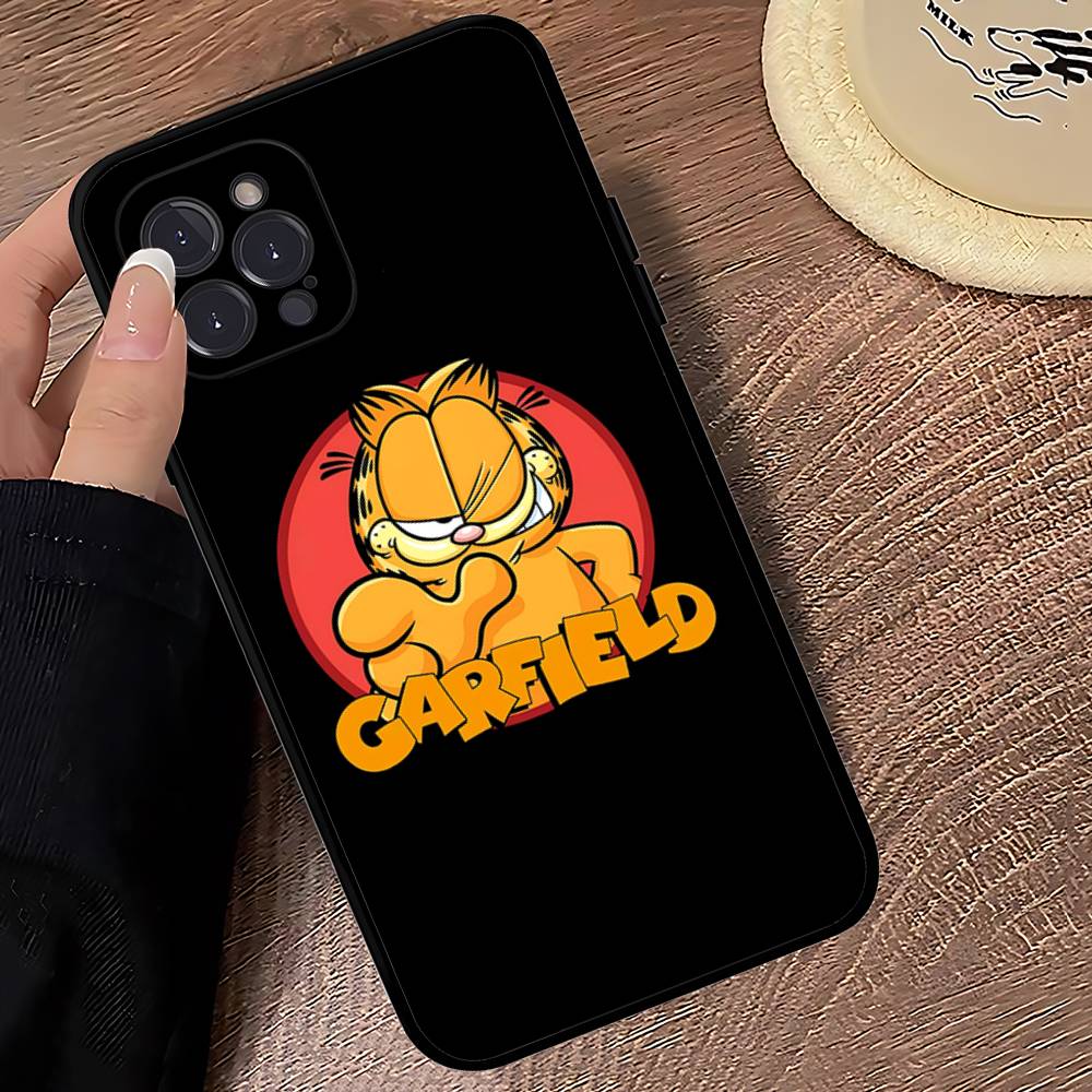 Милый Аниме Кот Гарфилд Чехол для Телефона для iPhone 12 11 13 14 15 16 17 Pro Max Plus Mini Чехол